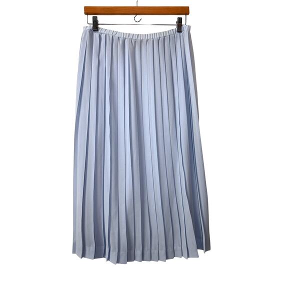 Vintage 80s Pleated Midi Skirt Size 10 Baby Blue Feminine Retro‎ Business Casual - Picture 5 of 9